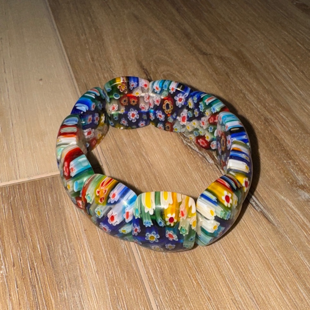 Colorful Floral Beaded Bracelet